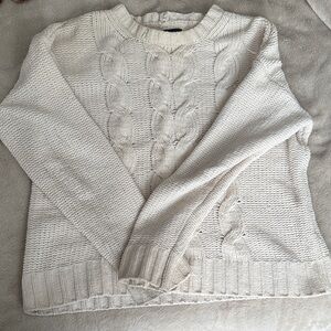 American Eagle Outfitters Ivory Cable Knit Sweater
